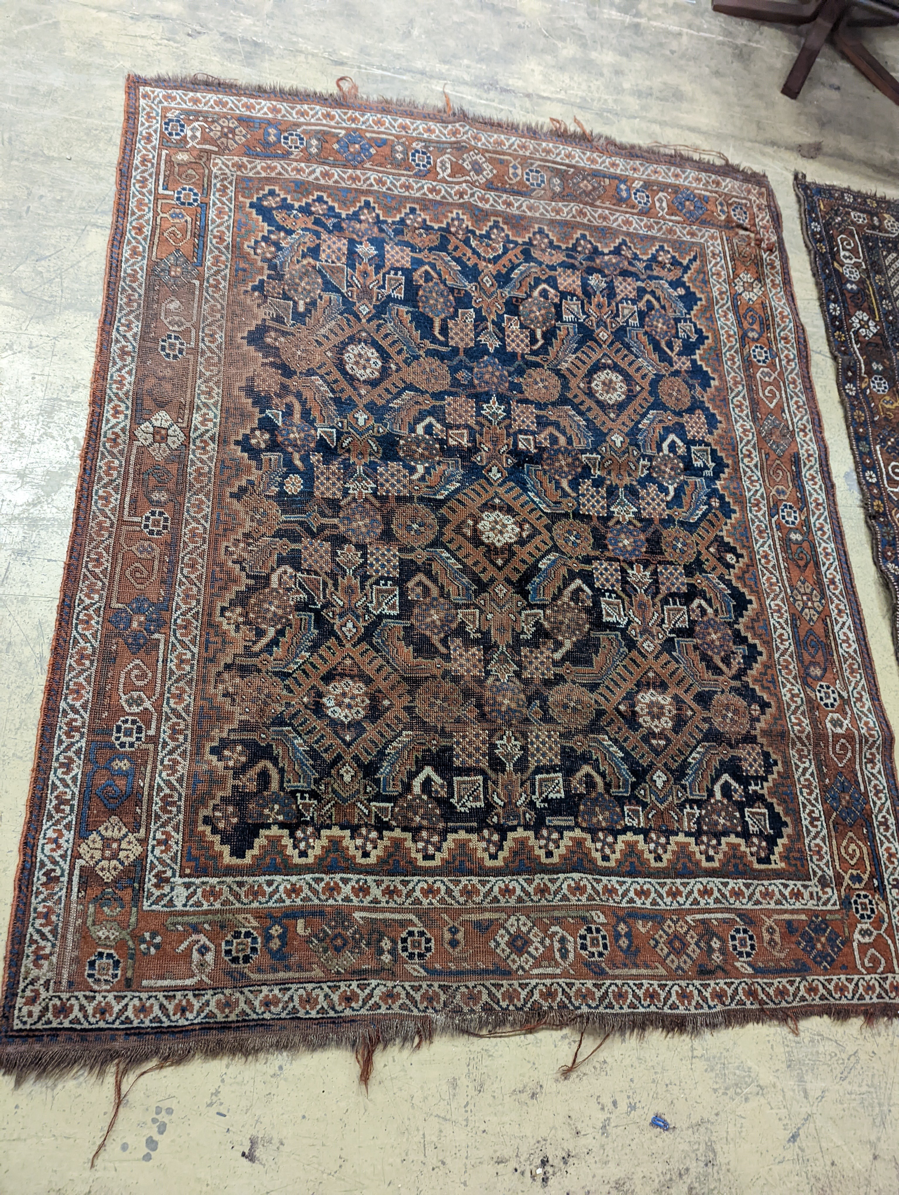 Two antique Caucasian rugs, larger 200 x 135cm